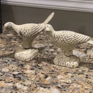 Vintage Antique c. 1900 Pair of Cast Iron Bird / Dove Doorstops
